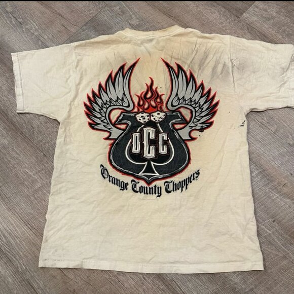 Vintage 90s Trashed Orange County Choppers T-Shirt Men’s Large - Picture 1 of 8